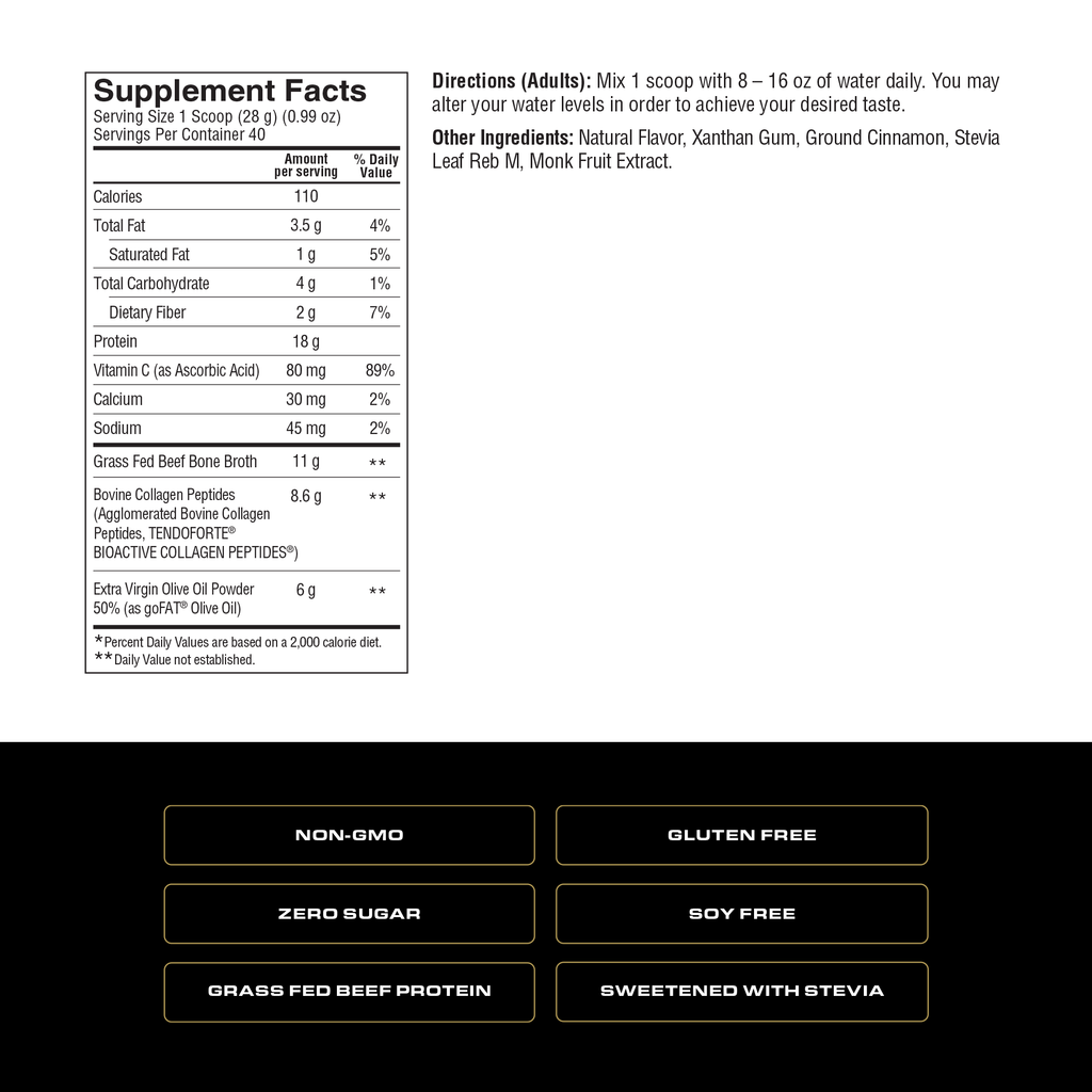 Spoken Grass Fed Beef Protein Vanilla 39.5oz