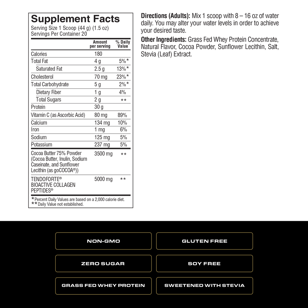 Spoken Grass Fed Whey Protein Chocolate 31oz