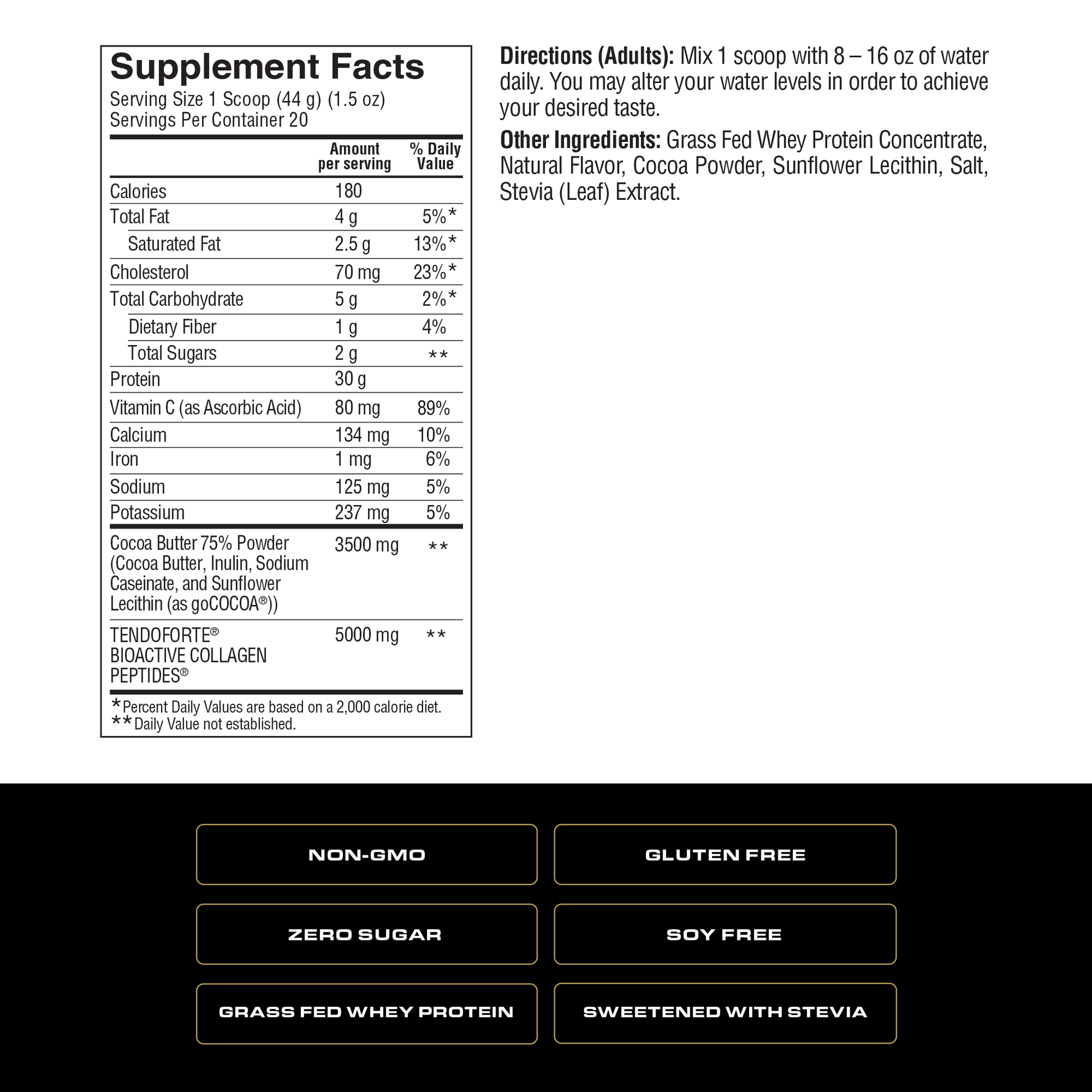 Spoken Grass Fed Whey Protein Chocolate 31oz